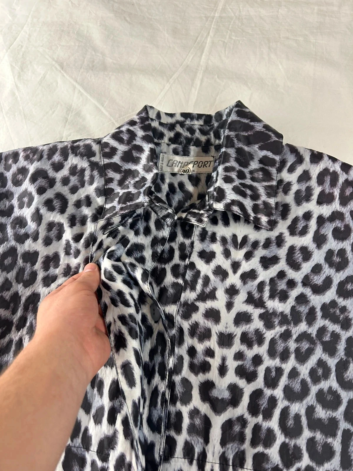 Shirt met luipaardprint in wit en zwart Cana Sport Paris maat 40 – photo 9